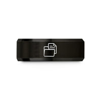 best presents for guys – black tungsten file folder paper wedding band