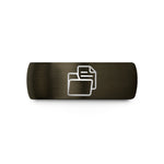 best presents for guys – gunmetal & black tungsten file folder paper wedding band