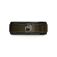 cool presents for him – gunmetal & black tungsten file folder paper wedding band