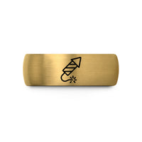 best presents for guys – black & gold tungsten firework rocket wedding band