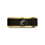 unique presents for him – black & gold tungsten firework rocket wedding band