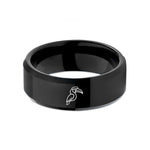 tungsten ring for him – black tungsten hornbill wedding band