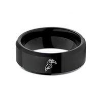 tungsten ring for him – black tungsten hornbill wedding band