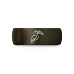 unique presents for him – gunmetal & black tungsten hornbill wedding band