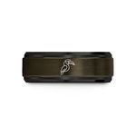 tungsten ring for him – gunmetal & black tungsten hornbill wedding band