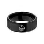 unique present ideas him – black tungsten tetrahedron circle wedding band