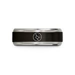 cool presents for him – black & blue & grey tungsten virgo constellation circle wedding band