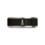 unique anniversary present ideas – black & gray tungsten candy thermometer wedding band