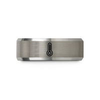 personalized anniversary present ideas – black & gray tungsten candy thermometer wedding band