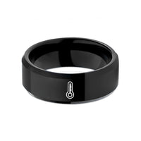 anniversary band for couples – black tungsten candy thermometer wedding band