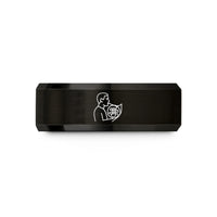 personalized anniversary present ideas – black tungsten french horn player wedding band