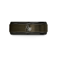 best anniversary presents 2023 – gunmetal & black tungsten french horn player wedding band