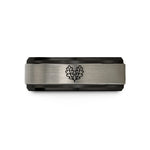 personalized anniversary present ideas – black & silver tungsten mabon oak leaves wedding band
