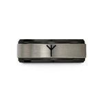 best presents for dad – black & blue & silver tungsten algiz rune wedding band