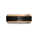 best presents for husband – black & rose gold tungsten lamp of knowledge wedding band