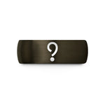unique presents for him – gunmetal & black tungsten semicolon wedding band