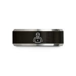 special milestone presents – black & gray tungsten coder at laptop wedding band