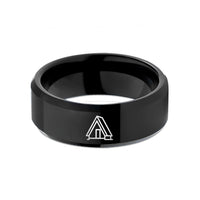 presents for him turning – black tungsten a frame shelter wedding band