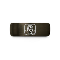 unique birthday presents him – gunmetal & blue tungsten mesa butte wedding band