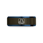unique birthday presents him – gunmetal & blue tungsten mesa butte wedding band