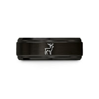 best presents for dads – black tungsten reindeer wedding band