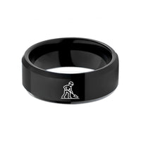 her tungsten rings sale – black tungsten concrete finisher silhouette wedding band