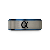 presents for special occasions – blue & grey tungsten fine structure constant wedding band