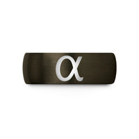 personalized jewelry for her – gunmetal & blue tungsten fine structure constant wedding band