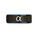personalized jewelry for her – gunmetal & blue tungsten fine structure constant wedding band