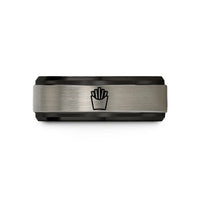 birthday presents for her – black & silver tungsten french fry carton wedding band