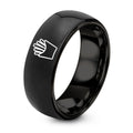 French Fry Carton – Tungsten Wedding Band, 8 mm, Black Comfort-Fit Unisex