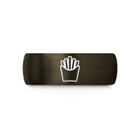 best presents for her – gunmetal & black tungsten french fry carton wedding band
