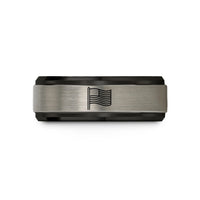tungsten rings for couples – black & blue & grey tungsten green flag wedding band