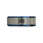 birthday ideas for her – black & blue & silver tungsten green flag wedding band