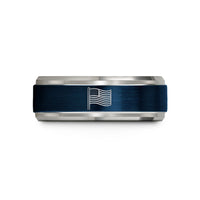birthday ideas for her – blue & gray tungsten green flag wedding band
