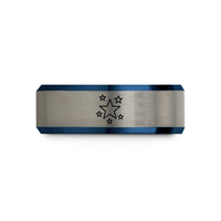 special jewelry for her – black & blue & grey tungsten stars scatter wedding band
