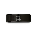 personalized anniversary presents – black tungsten recovery shackle wedding band