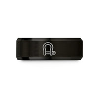 personalized anniversary presents – black tungsten recovery shackle wedding band