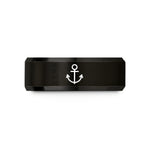 special birthday presents her – black tungsten anchor plate wedding band