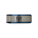 personalized jewelry for her – blue & silver tungsten grand canyon rim wedding band