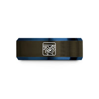 special occasion presents her – gunmetal & blue tungsten grand canyon rim wedding band