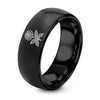 October Marigold – Tungsten Wedding Band, 8 mm, Black Comfort-Fit Unisex