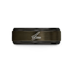 women’s tungsten wedding band – gunmetal & black tungsten sectioning clips wedding band