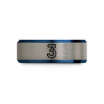 personalized jewelry for her – black & blue & grey tungsten three wedding band