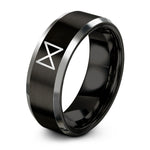 presents for him over 50 – black & silver tungsten dagaz ring
