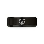 unique presents for him – black tungsten grizzly bear wedding band
