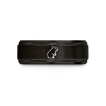 tungsten rings for him – black & rose gold tungsten hamster standing wedding band