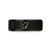 funny birthday present ideas – black tungsten hamster standing wedding band