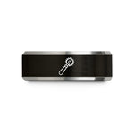 special present ideas him – black & gray tungsten pastry wheel wedding band