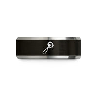 special present ideas him – black & gray tungsten pastry wheel wedding band